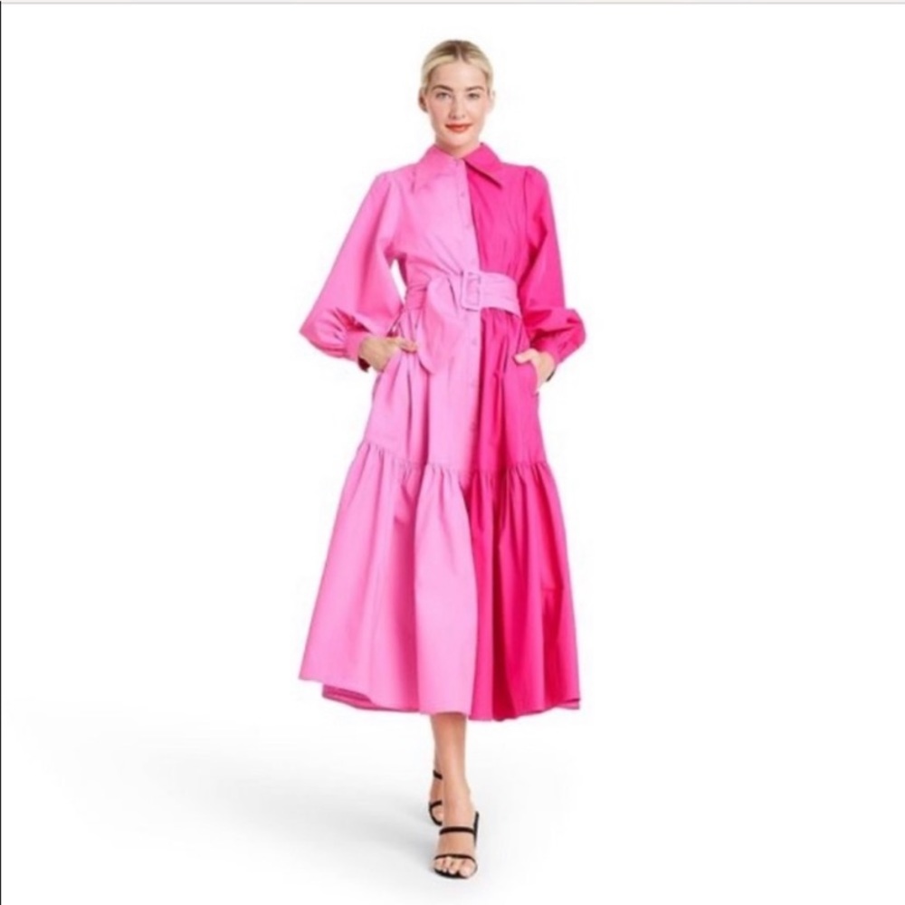 Unique two toned pink dress